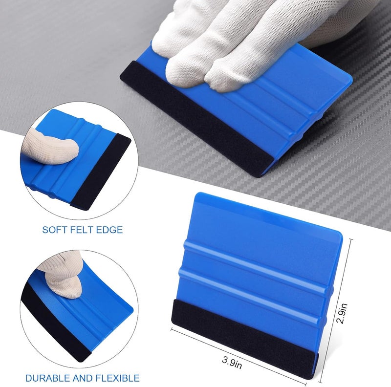 WRAPXPERT Blue Felt Squeegee,2 Pcs Squeegee for Vinyl,Medium Hardness Vinyl Squeegees Scraper Tool Kit for Crafts Car Wrap Window Tint Wallpaper Glass Film Application - Image 5